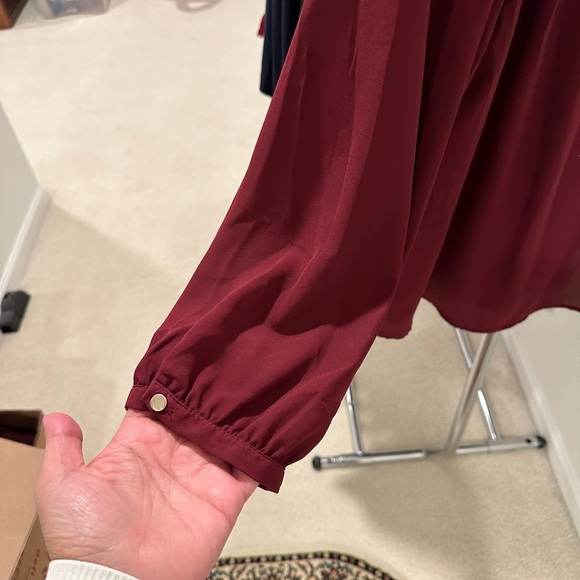 Deep Red Blouse - Picture 2 of 4